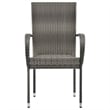 vidaXL Powder-Coated Steel Compact Dining Set in Gray