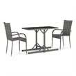 vidaXL Powder-Coated Steel Compact Dining Set in Gray