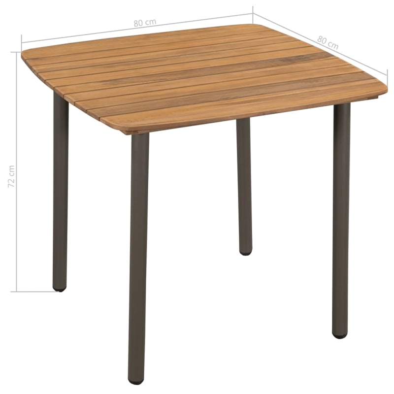 vidaXL Solid Acacia Wood/PE Rattan Dining Set in Brown
