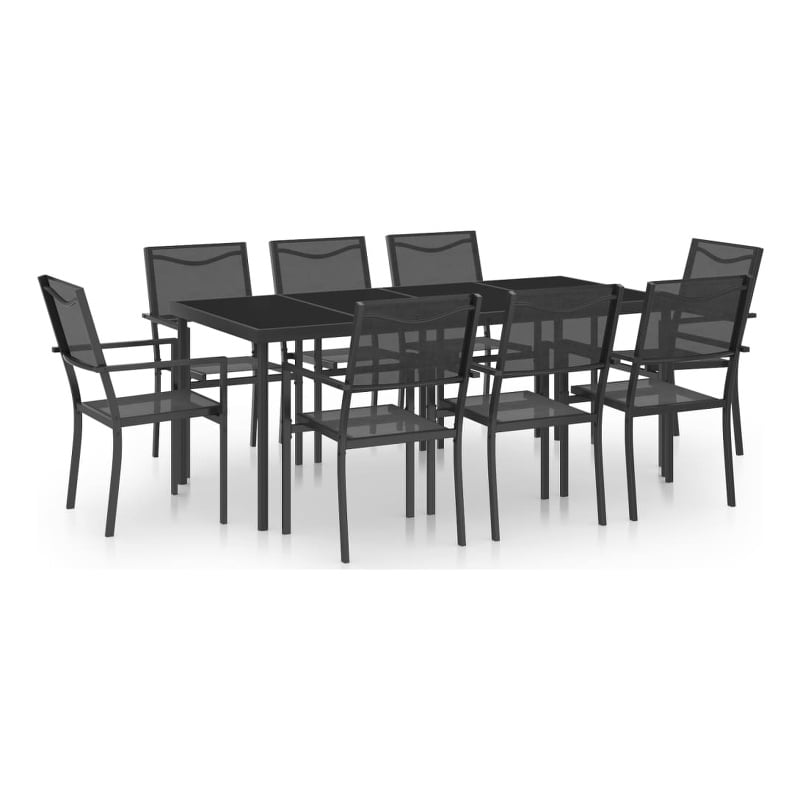 vidaXL Outdoor Dining Set in Anthracite/Black/Gray
