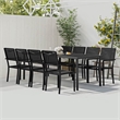 vidaXL Powder-Coated Steel Large Durable Outdoor Dining Set in Anthracite