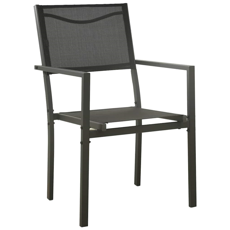 vidaXL Powder-Coated Steel Large Durable Outdoor Dining Set in Anthracite