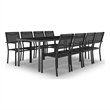 vidaXL Powder-Coated Steel Large Durable Outdoor Dining Set in Anthracite