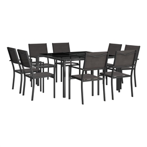 vidaXL Outdoor Dining Set in Anthracite/Black/Gray
