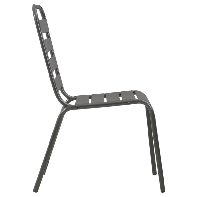 vidaXL Steel With E-Coated and Powder-Coated Dining Set in Dark Gray