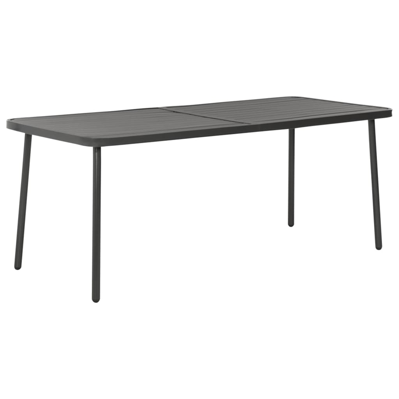 vidaXL Steel With E-Coated and Powder-Coated Finish Dining Set in Dark Gray