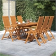 vidaXL Solid Acacia Wood Medium Garden Dining Set Natural/Brown