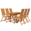 vidaXL Solid Acacia Wood Medium Garden Dining Set Natural/Brown