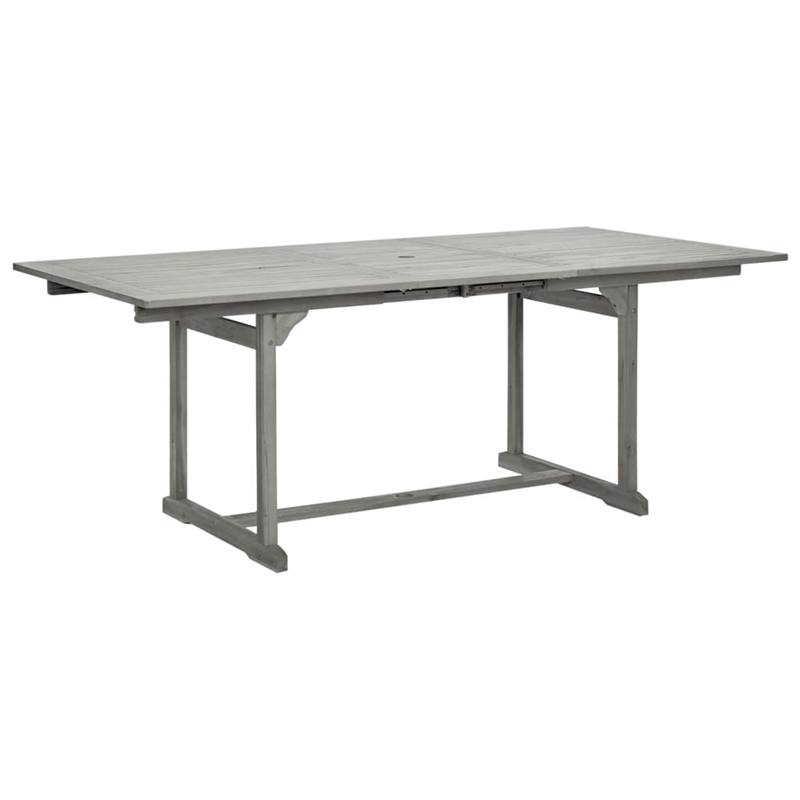 vidaXL Solid Acacia Wood Extendable Garden Dining Set in Gray