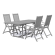vidaXL Solid Acacia Wood Extendable Garden Dining Set in Gray