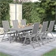 vidaXL Solid Acacia Wood 7-Piece Foldable Garden Dining Set in Gray