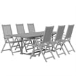 vidaXL Solid Acacia Wood 7-Piece Foldable Garden Dining Set in Gray