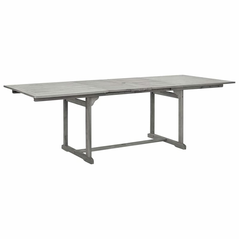 vidaXL Solid Acacia Wood 7-Piece Foldable Garden Dining Set in Gray