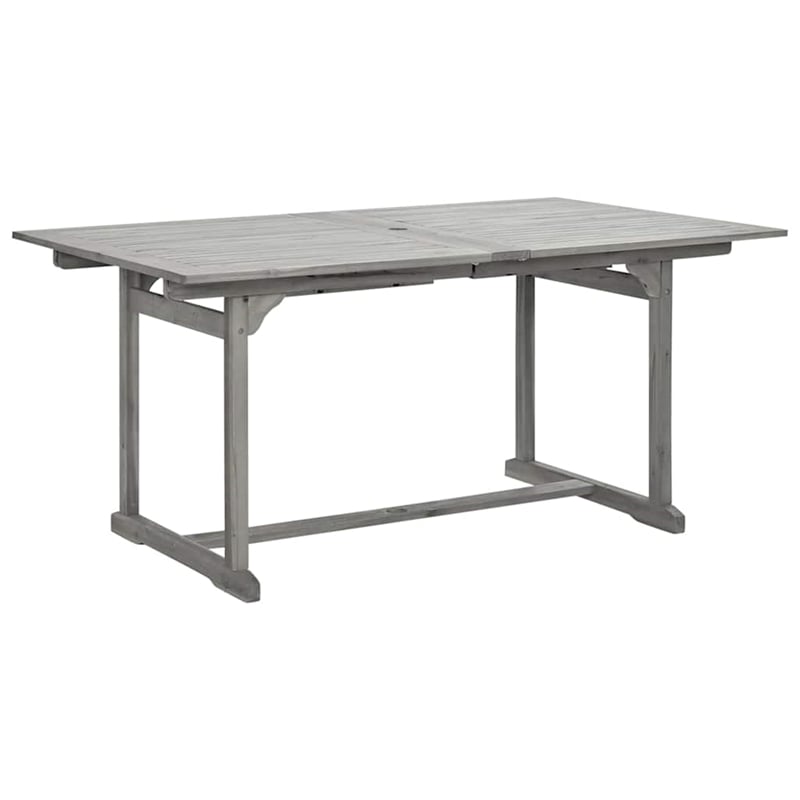 vidaXL Solid Acacia Wood 7-Piece Foldable Garden Dining Set in Gray