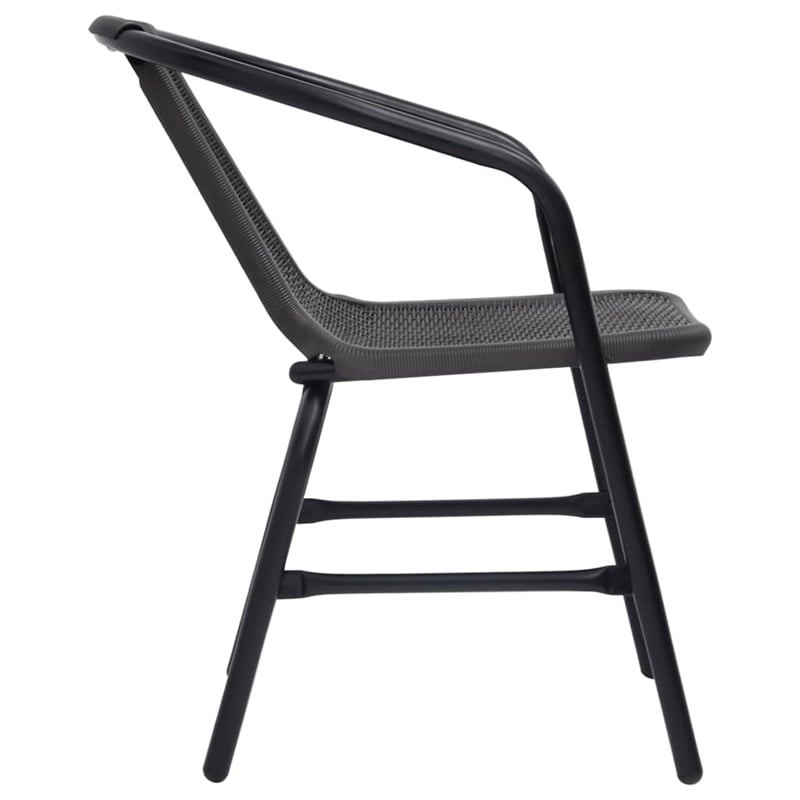 vidaXL Steel 5 Piece Set Stackable Garden Dining Set in Black