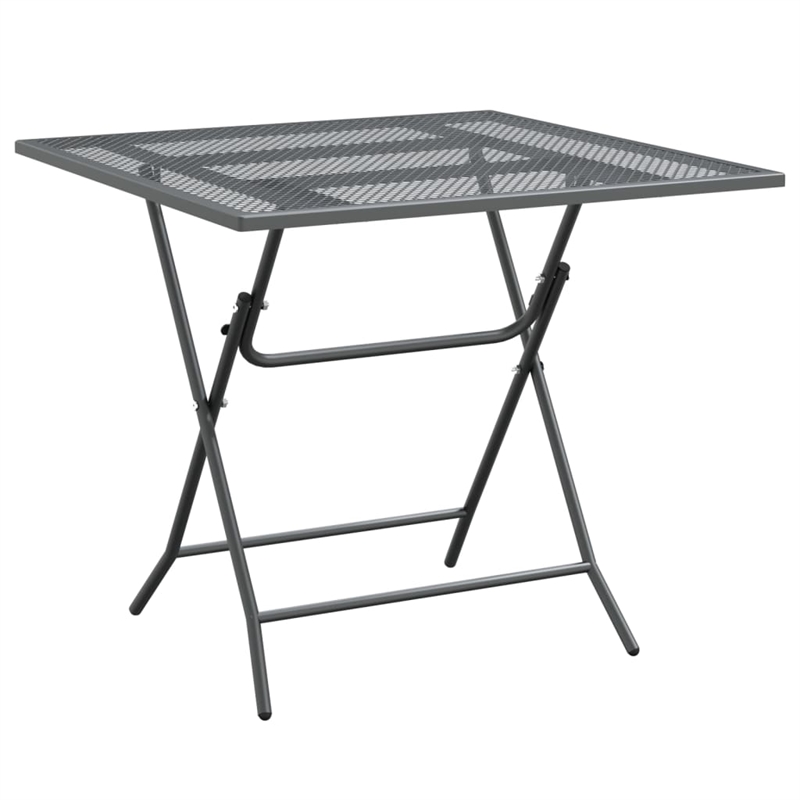 vidaXL Expanded Metal Mesh With E-Coating Garden Dining Set in Anthracite/Gray