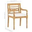 vidaXL Patio Dining Set Natural Wood Solid Teak Wood Medium - Set of 4