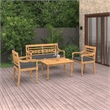 vidaXL Patio Dining Set Teak Fine Sanded Teak Hardwood Medium - Set of 4