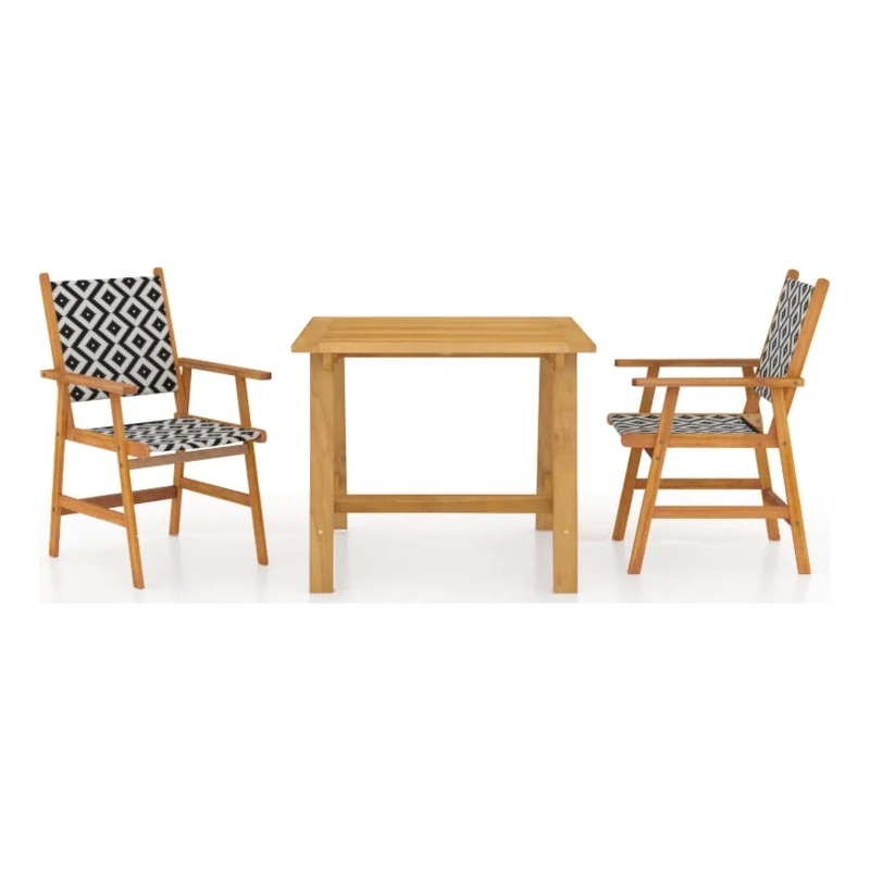 vidaXL Solid Acacia Wood Garden Dining Set in Brown