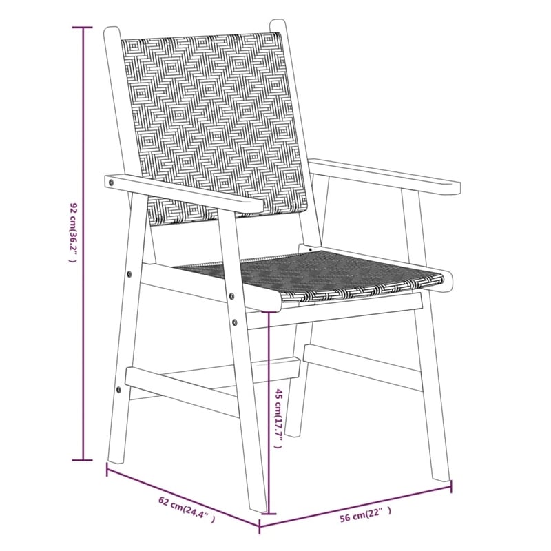 vidaXL Large Solid Acacia Wood Garden Dining Set in Brown