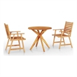 vidaXL Solid Acacia Wood Garden Dining Set in Brown