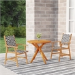 vidaXL Natural Wood With Rattan Accents Garden Dining Set in Brown