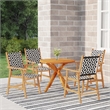 vidaXL 5PC Solid Acacia Wood Garden Dining Set in Brown