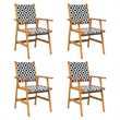 vidaXL 5PC Solid Acacia Wood Garden Dining Set in Brown