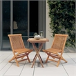 vidaXL Solid Teak Wood Compact Foldable Garden Dining Set Natural/Brown