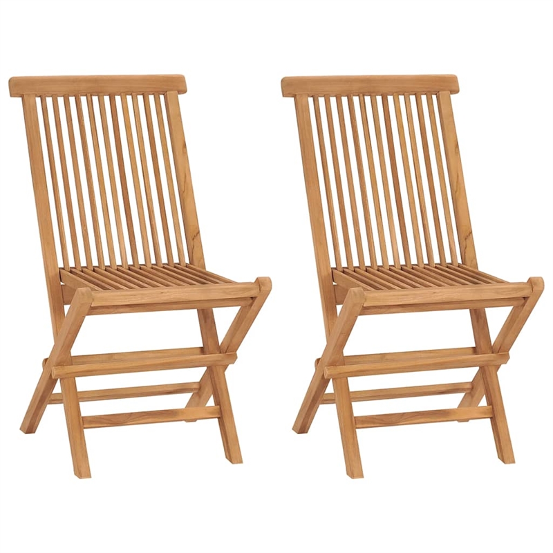 vidaXL Solid Teak Wood Compact Foldable Garden Dining Set Natural/Brown