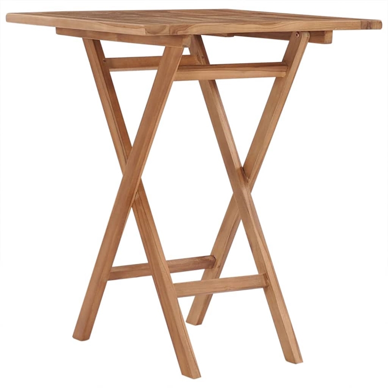 vidaXL Solid Teak Wood Compact Foldable Garden Dining Set Natural/Brown