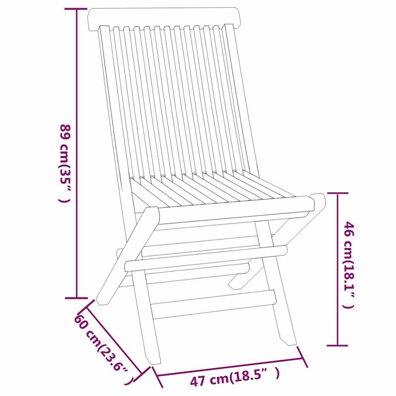 vidaXL Solid Teak Wood Compact Foldable Garden Dining Set Natural/Brown