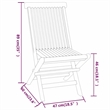 vidaXL Solid Teak Wood Compact Foldable Garden Dining Set Natural/Brown