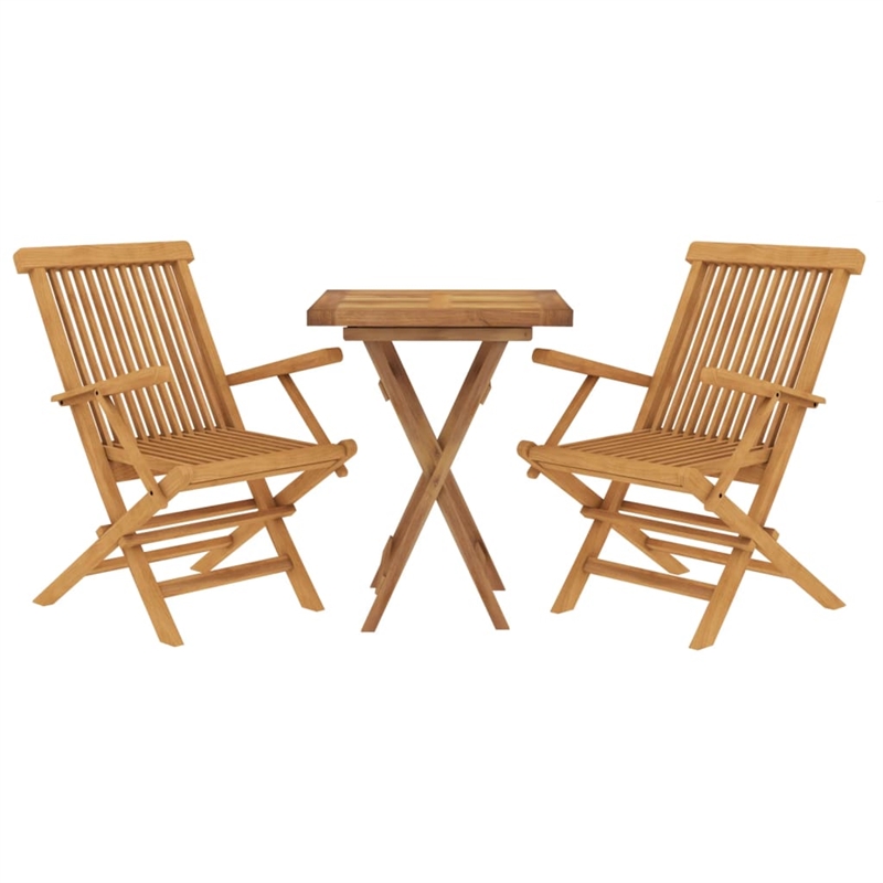 vidaXL Smoothly Sanded Teak Hardwood Medium Garden Dining Set in Brown