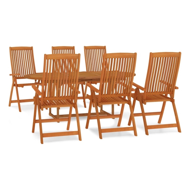 vidaXL Solid Eucalyptus Wood Medium Garden Dining Set in Reddish-Brown