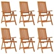 vidaXL Solid Eucalyptus Wood 7 Piece Set Garden Dining Set in Reddish-Brown