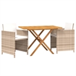 vidaXL Solid Acacia Wood Medium Garden Dining Set in Beige