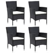 vidaXL Dining Set Chair in Black/Cushion Cream White