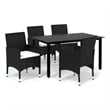 vidaXL Dining Set Chair in Black/Cushion Cream White