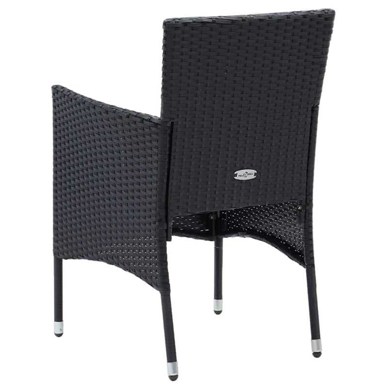 vidaXL Poly Rattan 9 Piece Rectangular Dining Set in Black
