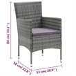 vidaXL PE Rattan & Glass Medium Dining Set in Gray