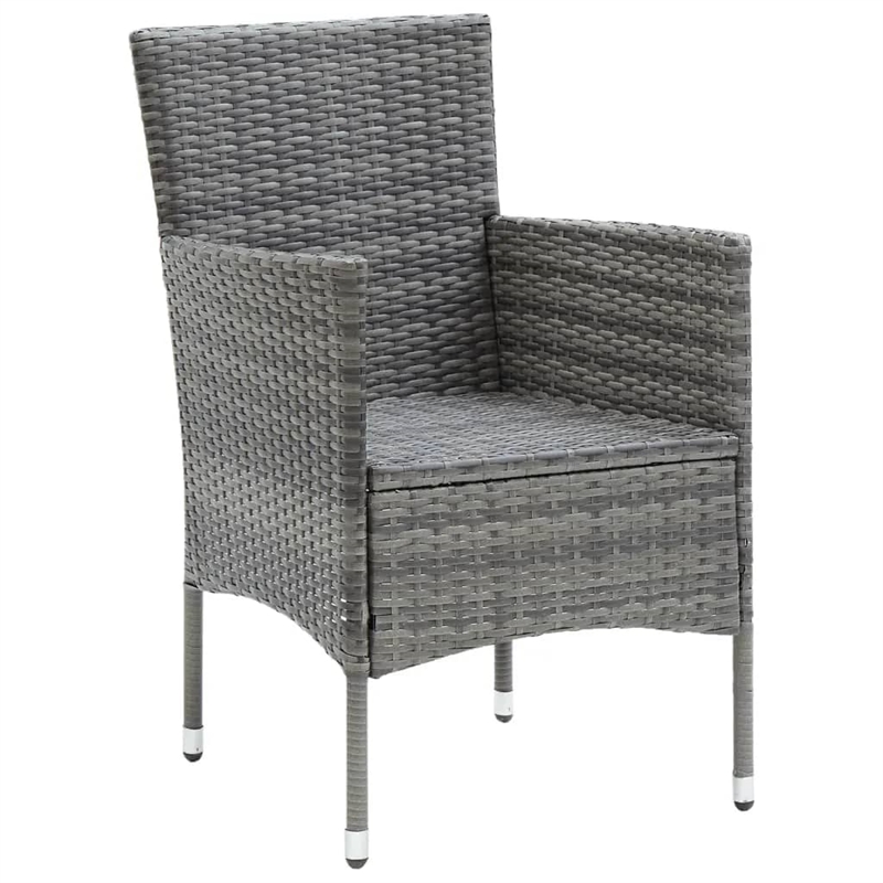 vidaXL PE Rattan 5-Piece Set Lightweight Dining Set in Gray
