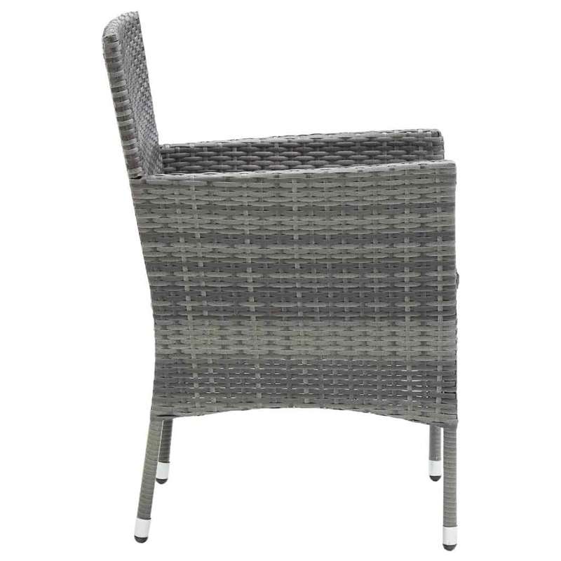 vidaXL PE Rattan 7-Piece Durable Dining Set in Gray