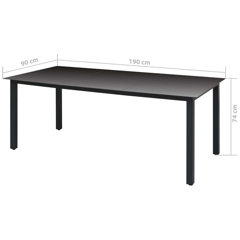 vidaXL PE Rattan Large Rectangular Dining Set in Gray