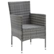 vidaXL PE Rattan Large Rectangular Dining Set in Gray