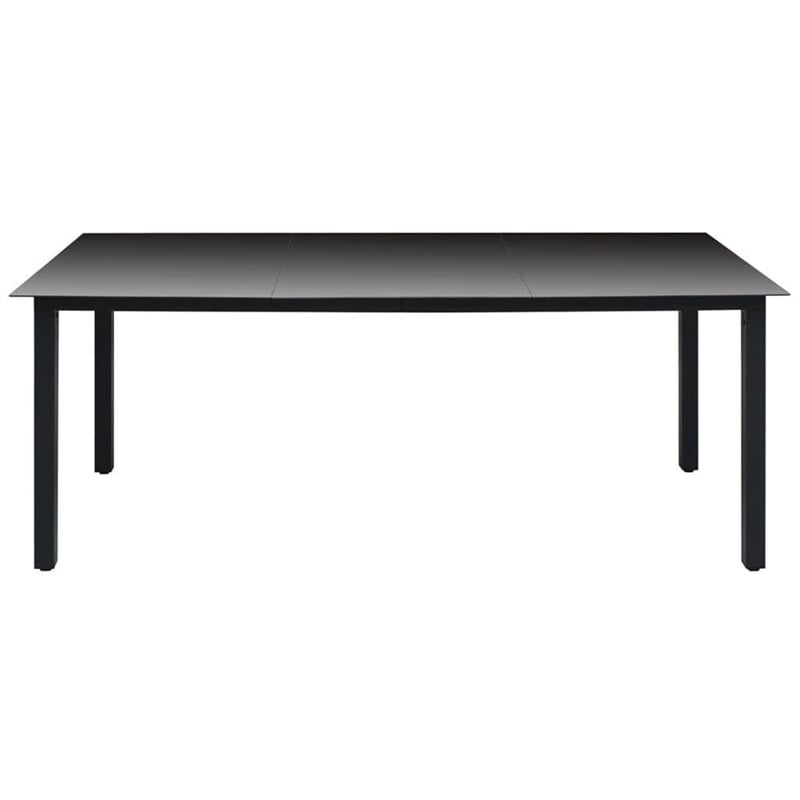 vidaXL PE Rattan Large Rectangular Dining Set in Gray