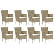 vidaXL Dining Set in Beige Chair/Cream Cushion/Black Table