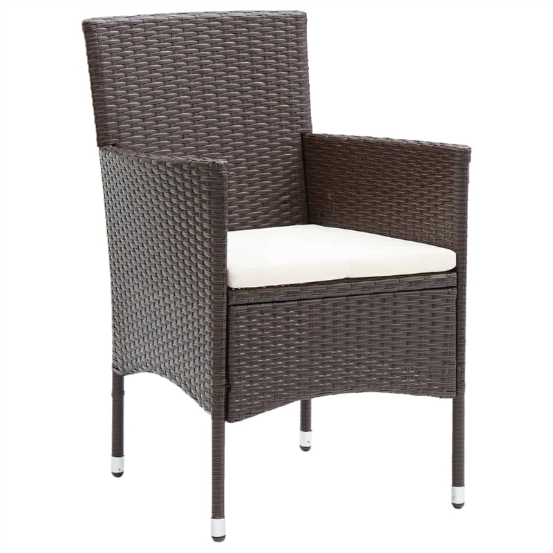 vidaXL PE Rattan Dining Set in Brown