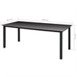 vidaXL Dining Set Table in Black/Chair in Black/Cushion Cream White