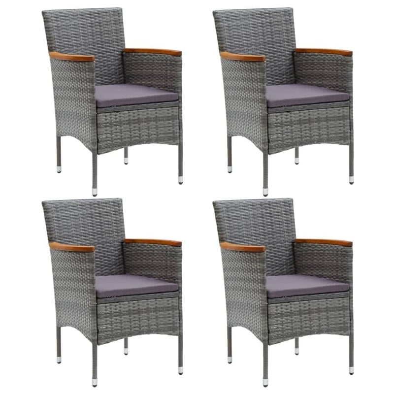 vidaXL 5 Piece Dining Set in Gray